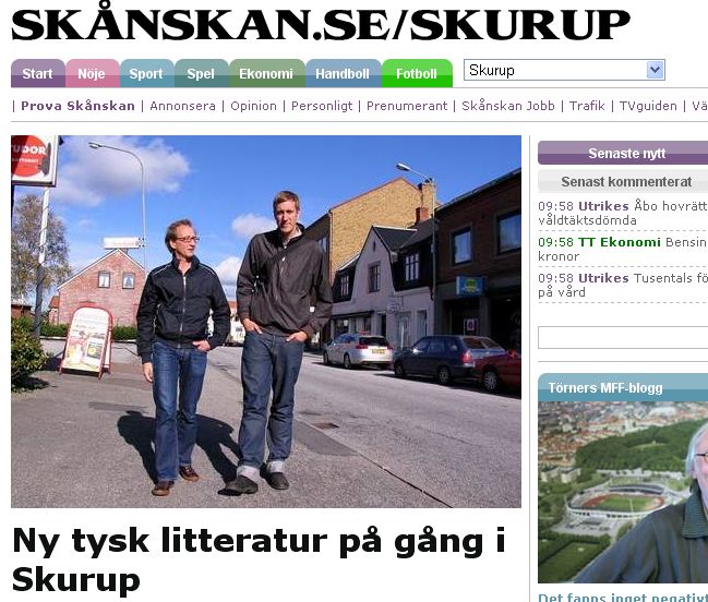 Skärmdump Skånska dagbladet 22 september 2009